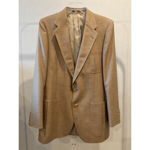 Vintage Lanvin Jacket Blazer Gold Logo Buttons Linen Silk Size 38 / 40